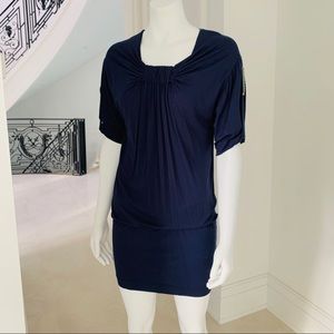 Navy knit mini dress tunic